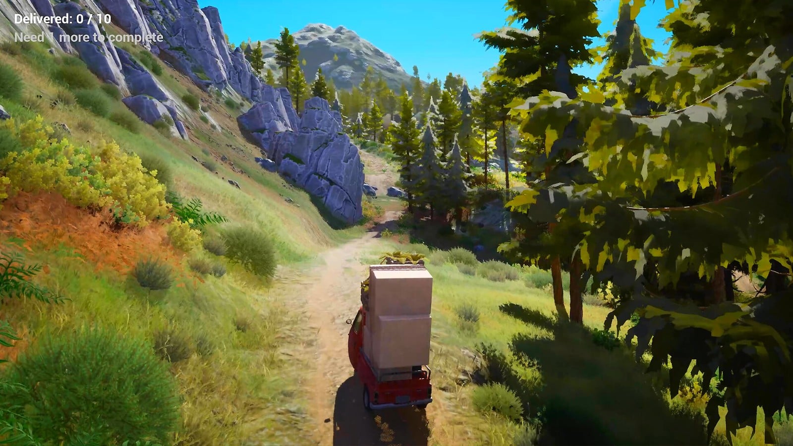 山積み荷物お届けドライブゲーム『Pinetrail』発表。美しい景色の島を三輪トラックで快走、道なき道も車で飛んだり泳いだり