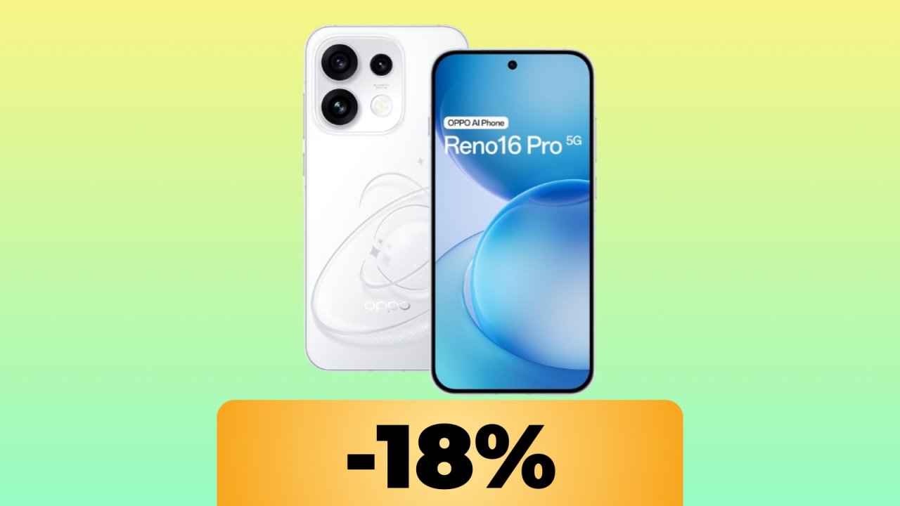 OPPO Reno16 Pro 5G è al minimo storico su Amazon: display ottimo e comparto fotocamere completo