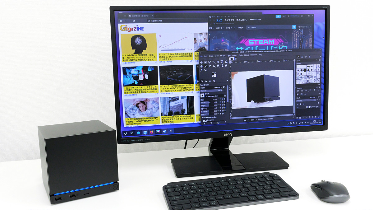 Steam公式ゲーミングPC「Steam Machine」をLinuxデスクトップマシンとして使ってみたよレビュー、GIMPやFirefoxなどのLinuxアプリを実行可能
