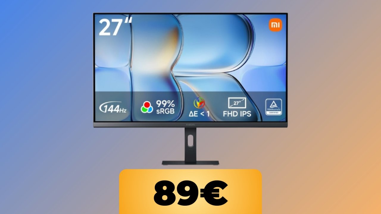 Il monitor Xiaomi da 27" con refresh rate da 144Hz è in promozione su Amazon al minimo storico