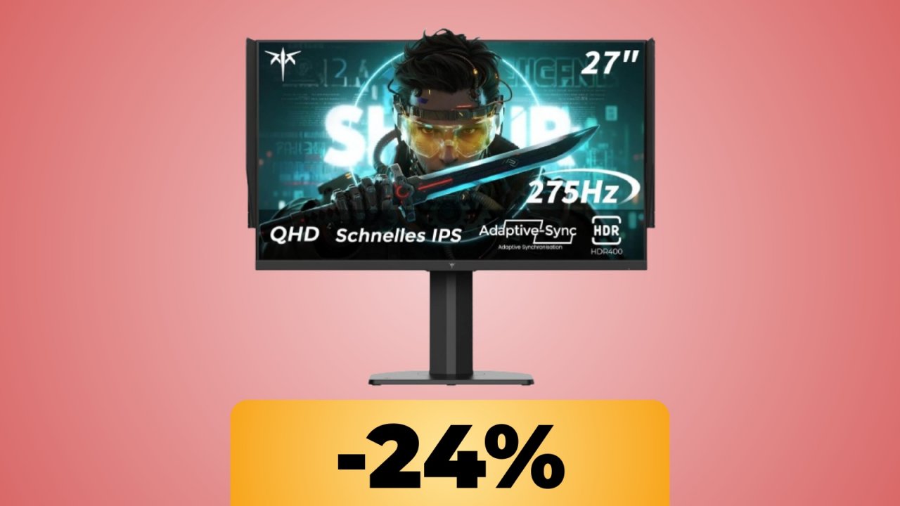 Il monitor da gaming KTC da 27" con refresh rate fino a 275Hz è in promo al minimo storico