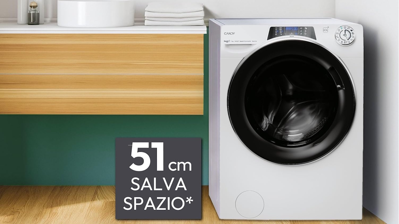 Candy RapidÓ PRO a 329: lavatrice smart 9 kg con motore inverter e app che suggerisce il ciclo ideale con Snap&amp;Wash