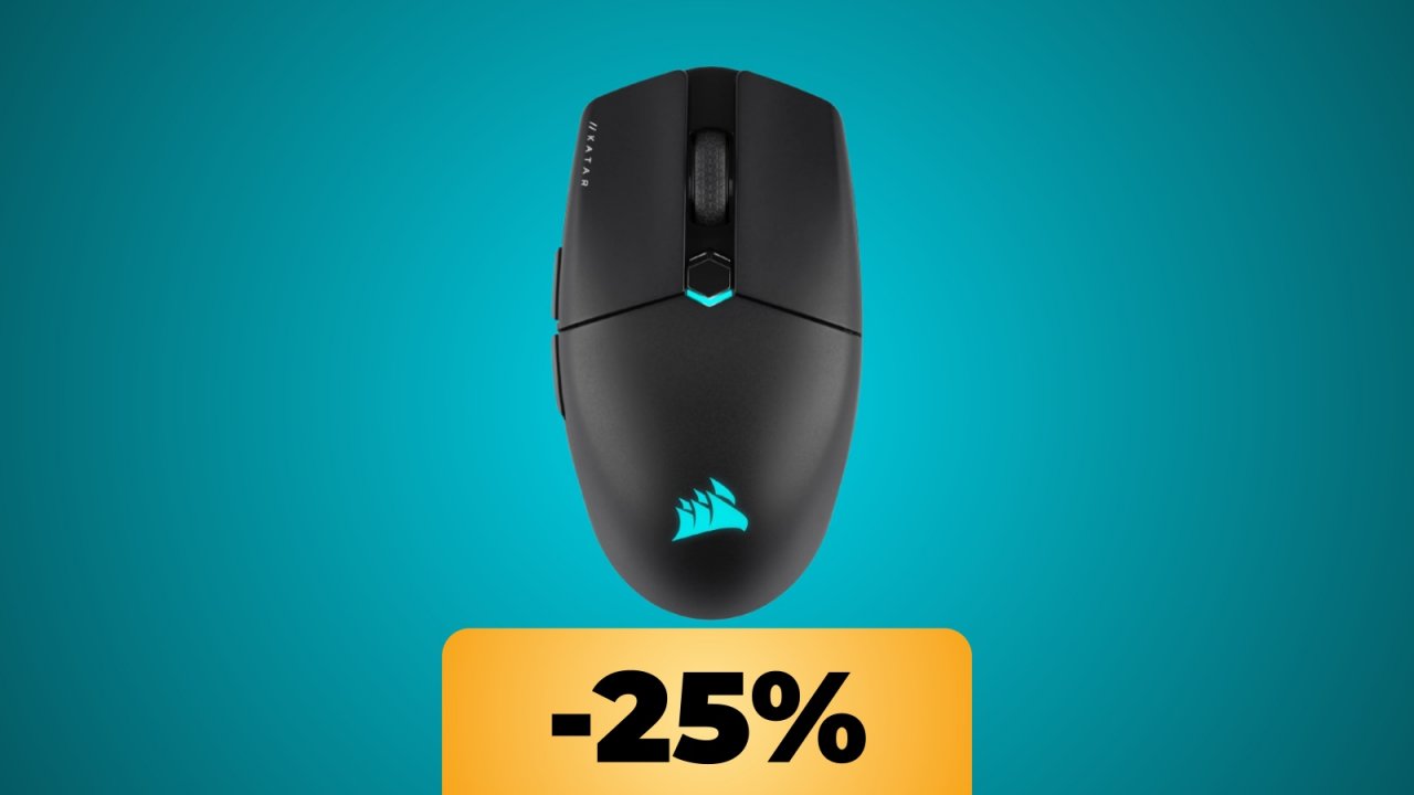 Il mouse wireless Corsair Katar Elite è in sconto su Amazon: super leggero e preciso