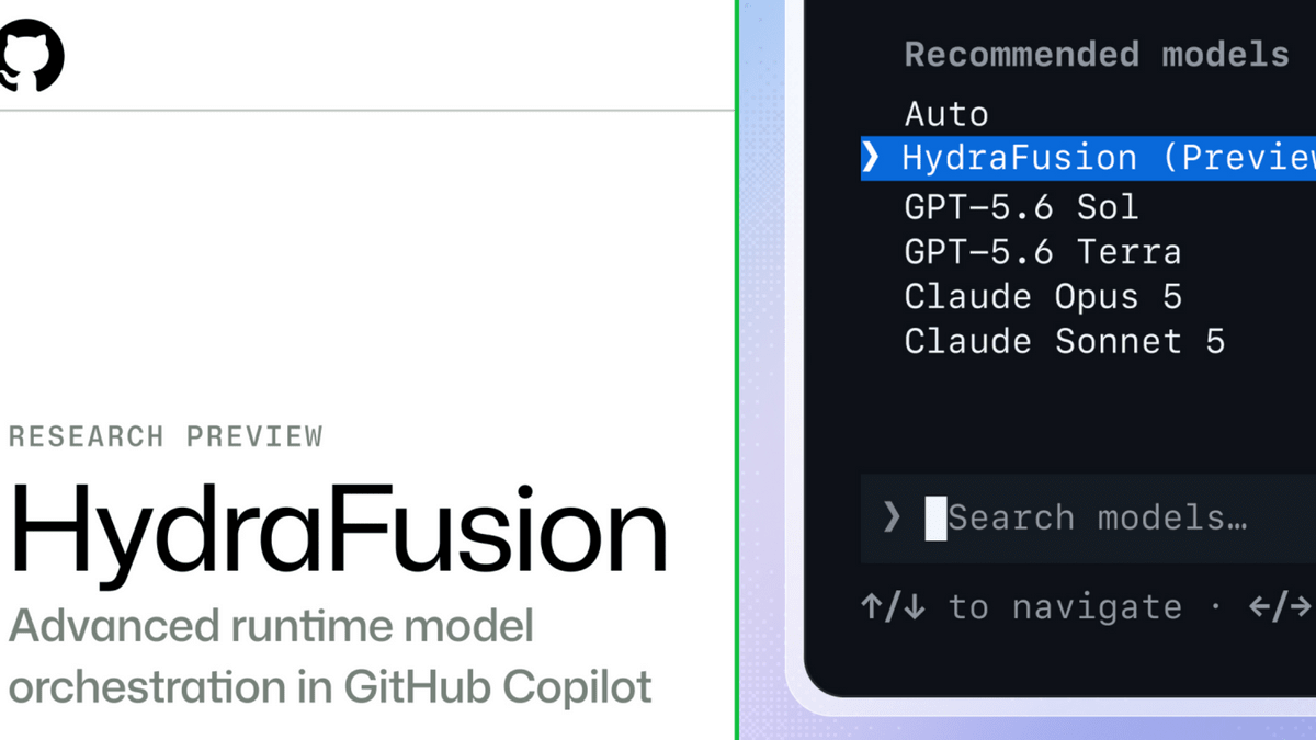 GitHub Copilotが複数AIモデルを自動で使い分ける「HydraFusion」を公開、TerminalBench 2.1でClaude Opus 5比コスト67％減・スコア4.9ポイント向上