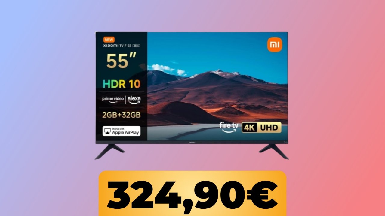 La Smart TV Xiaomi TV F 4K UHD da 55" è al minimo storico su Amazon
