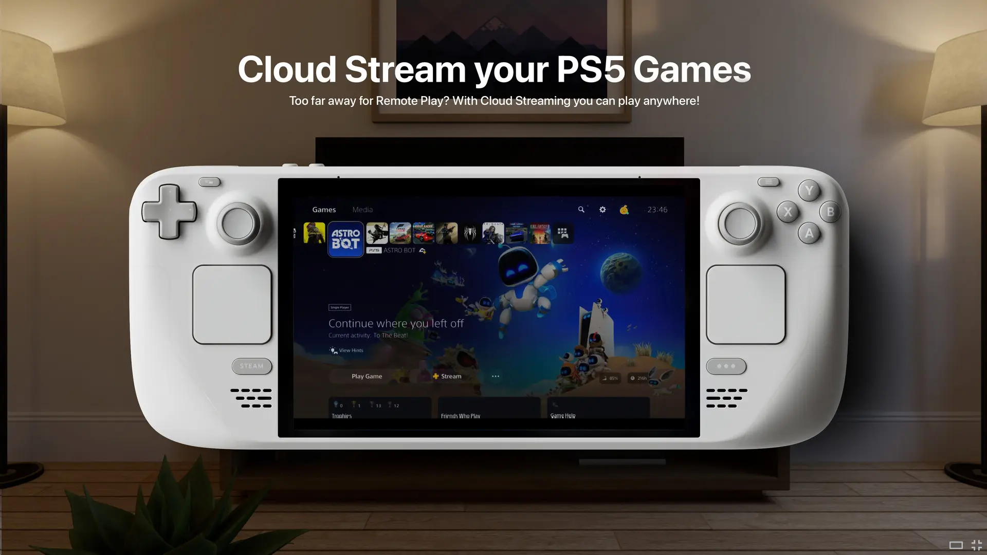 El juego en la nube de PS Plus es posible en Steam Deck, sin necesidad de una PlayStation, gracias a Asobi