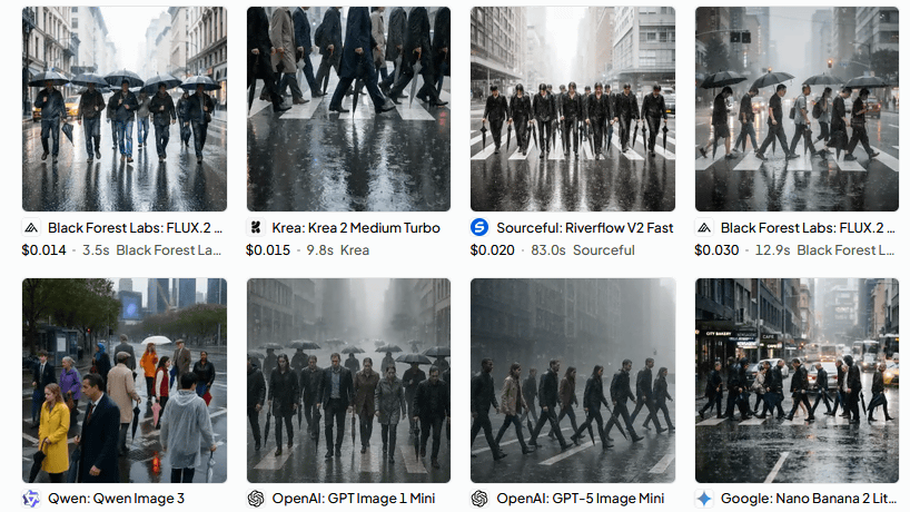 大量に存在する画像生成AIを同じプロンプトで比較できる「Image benchmarks」をOpenRouterが公開