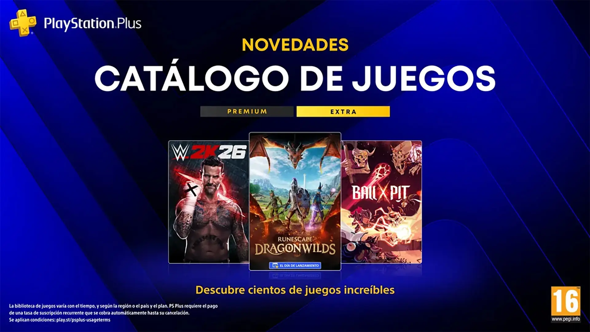 WWE 2K26, Ball x Pit y el estreno día uno de RuneScape Dragonwilds encabezan los juegos gratis de PS Plus Premium y Extra para la segunda mitad de septiembre