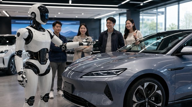 BYD porta i robot umanoidi nei concessionari: arriva Xiao Di