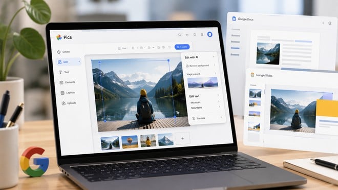 Google sfida Canva sul suo terreno: Pics diventa disponibile a tutti