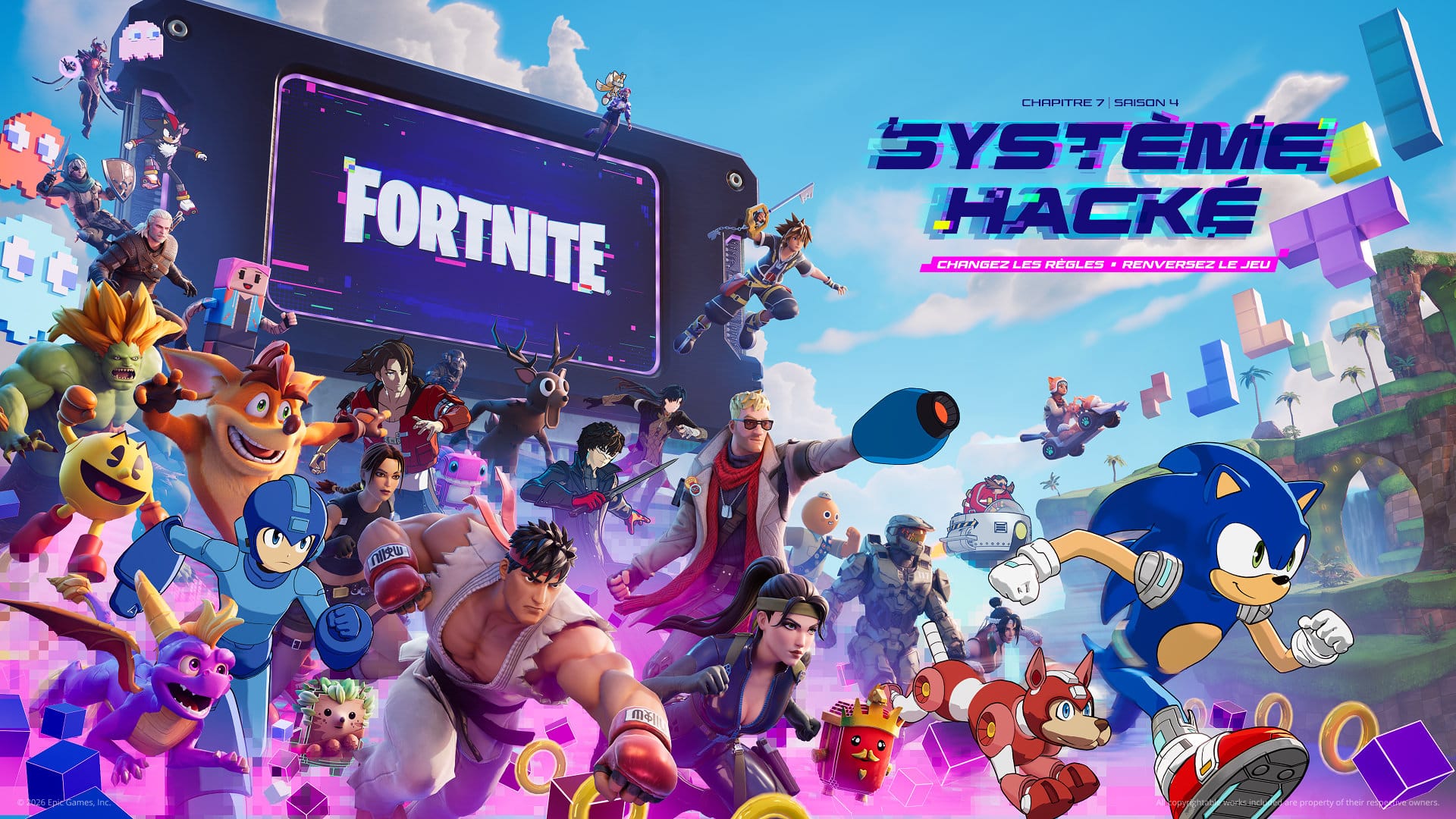 Fortnite Chapitre 7 Saison 4 : Collaborations, Gameplay, Codes de triche… Toutes les nouveautés de la saison Système Hacké