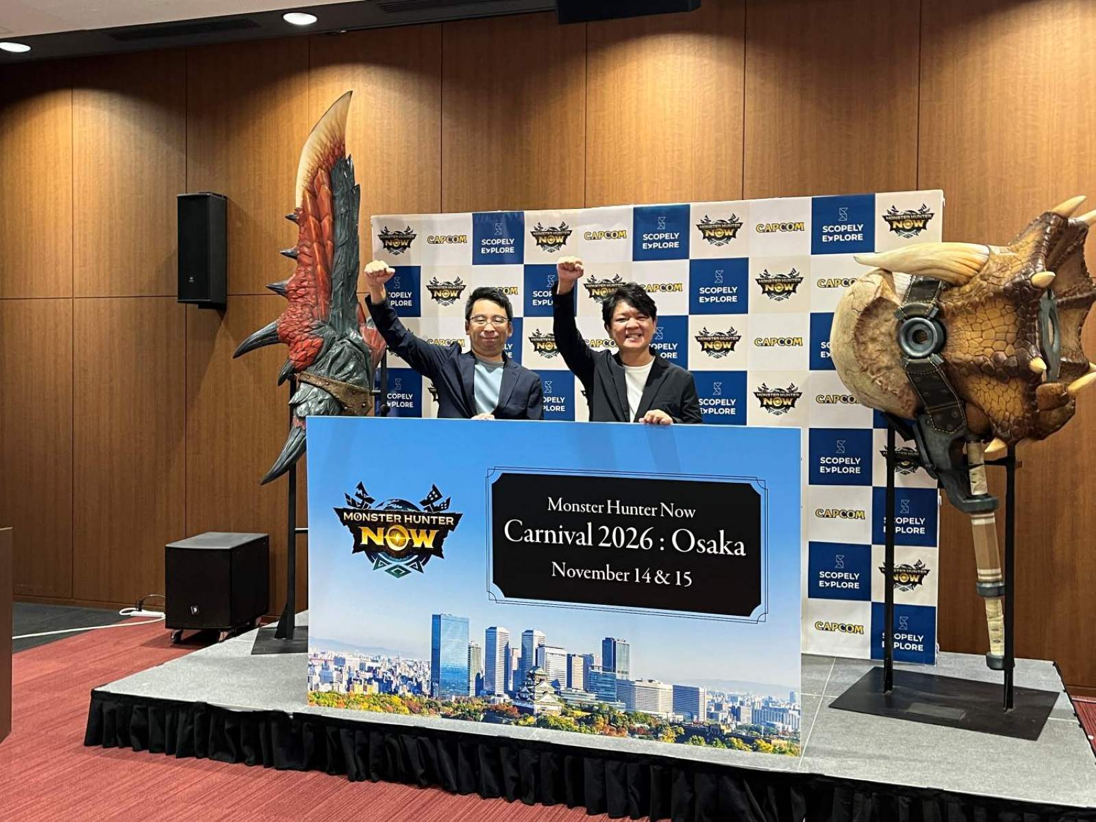 「大阪の魅力を感じながら狩りをする2日間にしたい」。『モンスターハンターNow』リアルイベント「カーニバル 2026：大阪」合同発表会レポート