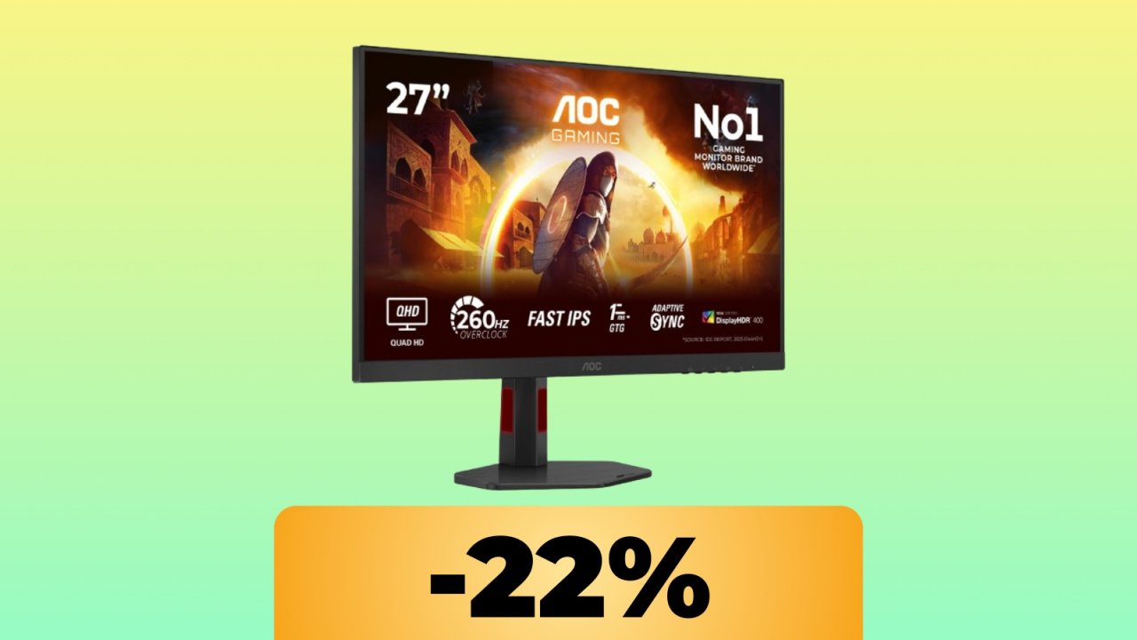 Il monitor da gaming AOC da 27" è in promozione su Amazon: puoi acquistarlo al suo minimo storico