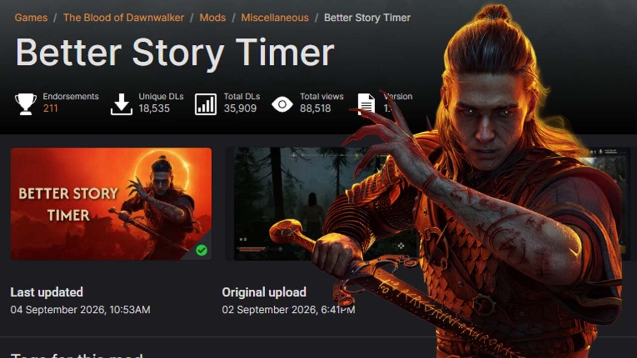 Blood Of Dawnwalker‘s Most Popular Mod Changes The Story Timer As Players Try To Remove Friction From The RPG