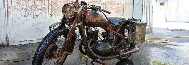 Moto della Wehrmacht riemerge dal Danubio: le immagini la dipingono quasi "nuova"