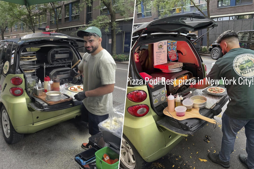 La pizzería más pequeña de Nueva York está en el maletero de un coche Smart: usa dos hornos y factura 12.000 dólares al mes