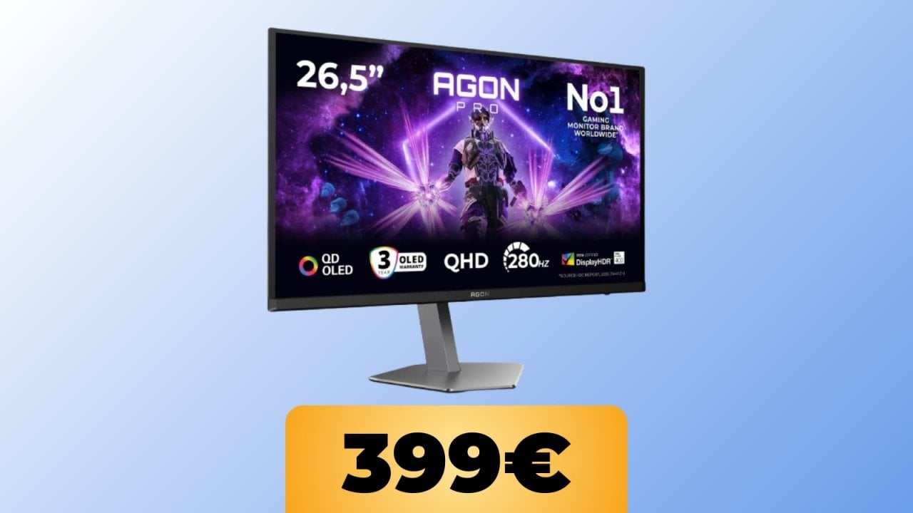 Il monitor AOC QD-OLED da 27" e 280 Hz è su Amazon al minimo storico
