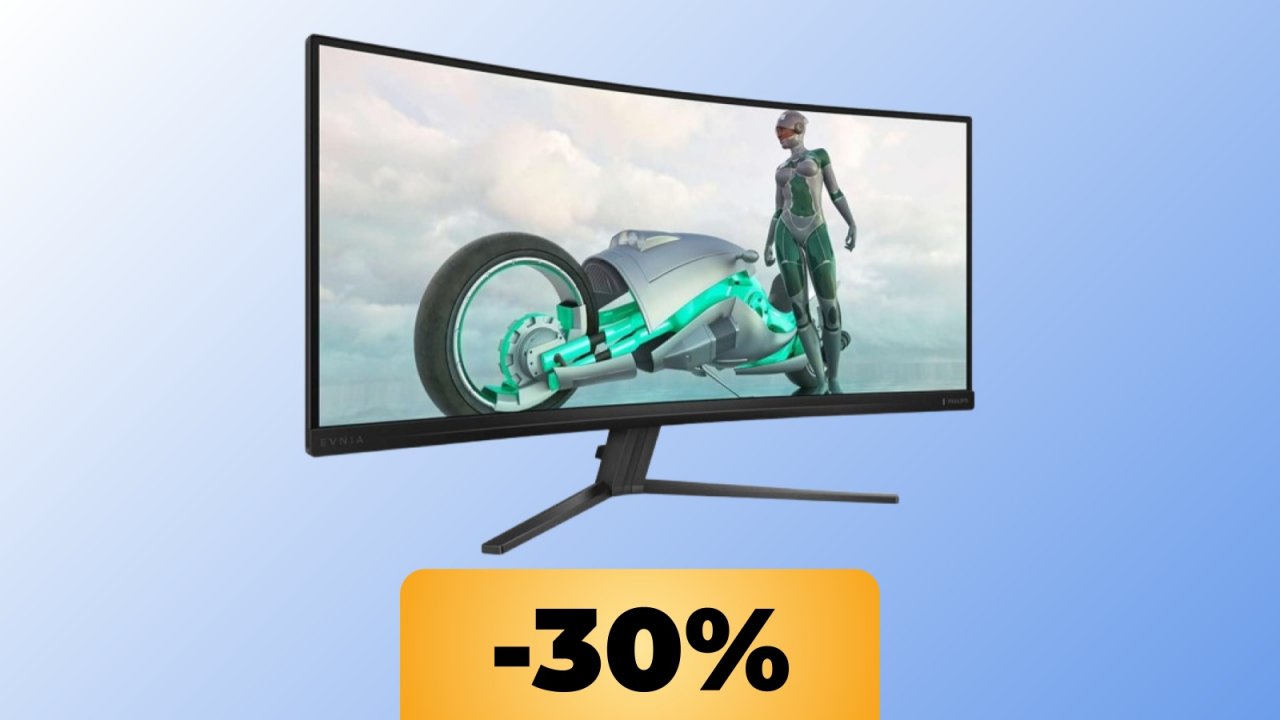 Il monitor Philips curvo da 34" con refresh rate da 180Hz e tempo di risposta da 0,5ms è al minimo storico