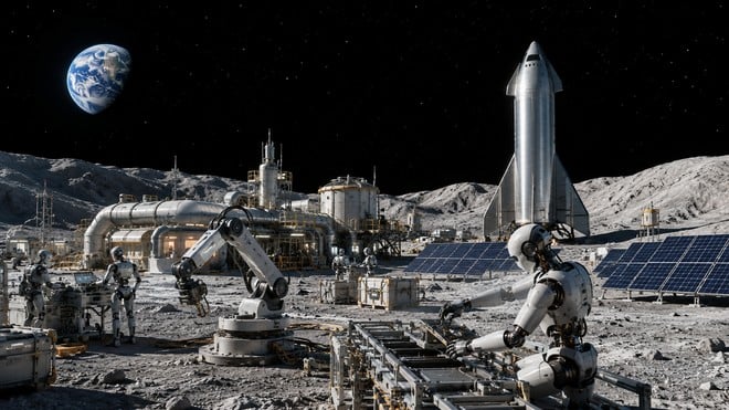 Fabbriche sulla Luna e robot operai: il nuovo obiettivo di SpaceX