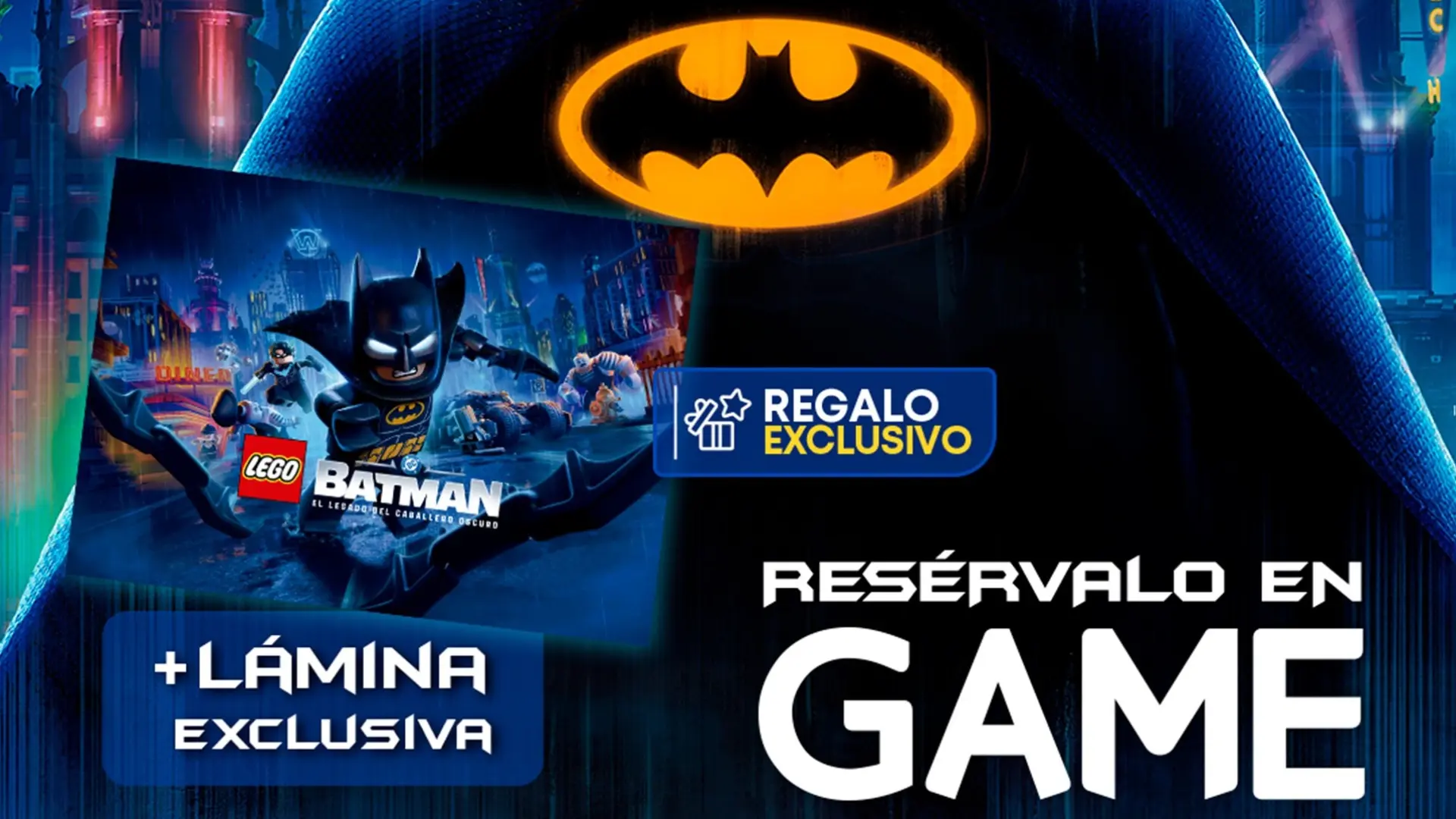 Reserva en GAME LEGO Batman El Legado del Caballero Oscuro para Nintendo Switch 2 y consigue una lámina exclusiva como bat-regalazo