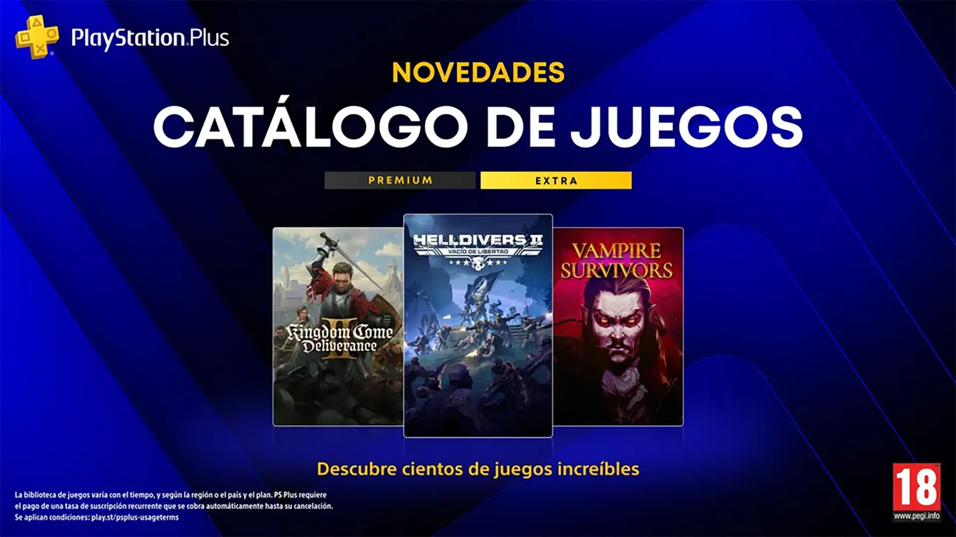 Anunciados los juegos de PS Plus Extra y Premium en agosto con Helldivers 2, Kingdom Come Deliverance II, Hell is Us y otras sorpresas