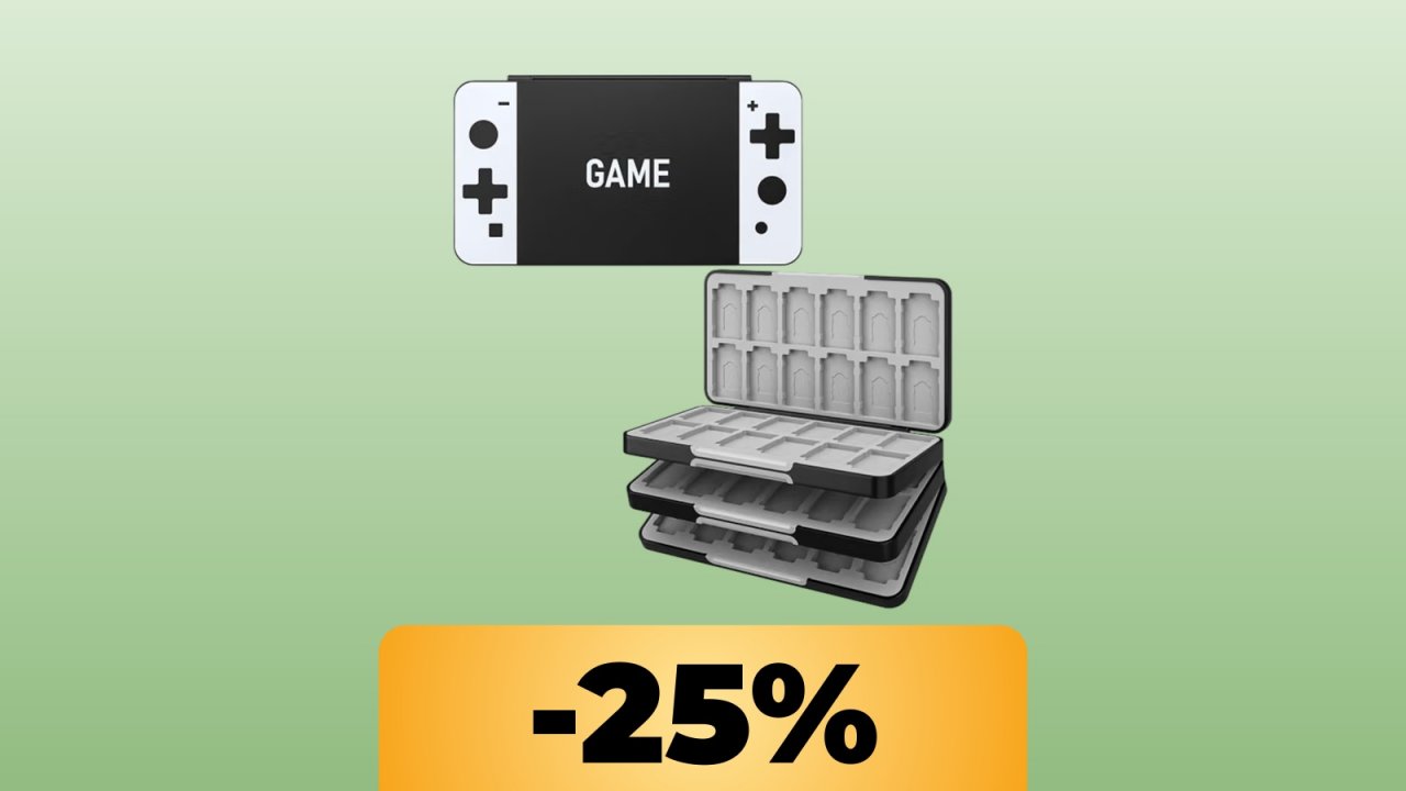 Questa custodia porta cartucce di gioco per Nintendo Switch può contenere fino a 72 schede