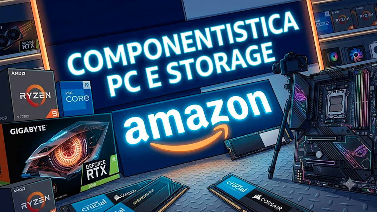 Offerte Amazon componenti PC: RTX 5060 Ti da 369, RAM Crucial DDR5 e periferiche Logitech in sconto fino al 55%