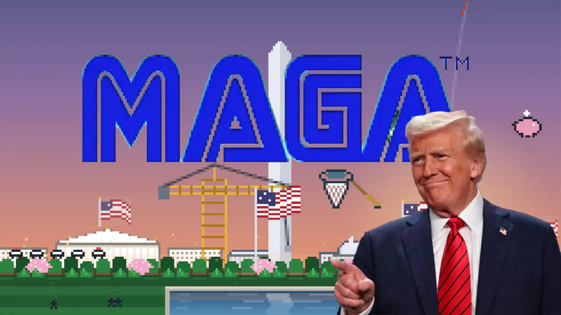 Trump la vuelve a liar con versiones "MAGA" de videojuegos que usan sin pudor las marcas de PlayStation, Nintendo y Sega, entre otras